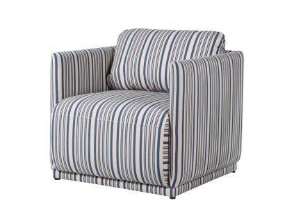 Stylové křeslo Blue Stripe modro-bílé