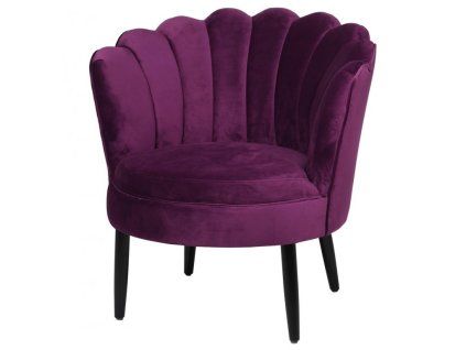 Designové sametové křeslo Petal fialové