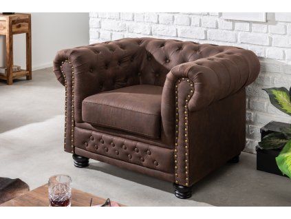 Luxusní křeslo Chesterfield II vintage hnědé