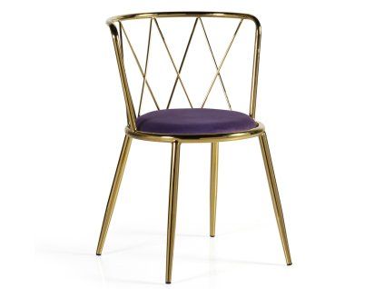 Designová kovová jídelní židle Lincoln zlatá