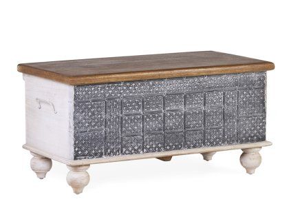 Orientální dřevěná truhla Sultan Blue 88cm