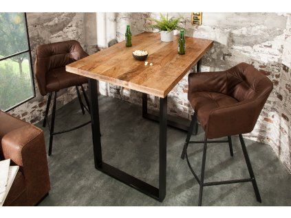 Stylový barový stolek Aero Mango 120cm masivní deska