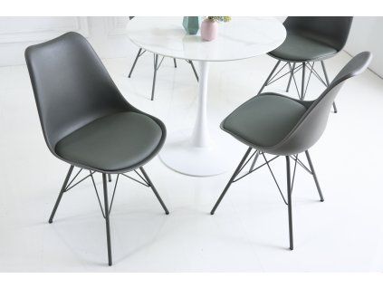 Designová židle Scandinavia X šedá ekokůže