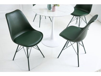 Designová židle Scandinavia X zelená ekokůže