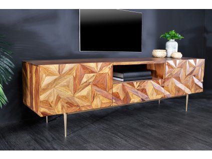 Stylový TV stolek Art Finish 160cm z masivu palisandr