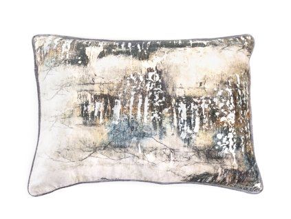 Stylový polštář Delhi Plateado 30x50cm abstraktní