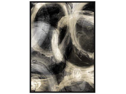 Designový abstraktní obraz Black Geometric 82x122cm