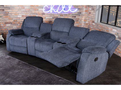 Relaxační kino křeslo New York třímístné tmavě šedé