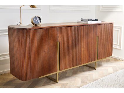 Designový Art-Deco příborník Gold Carltone 160cm mango