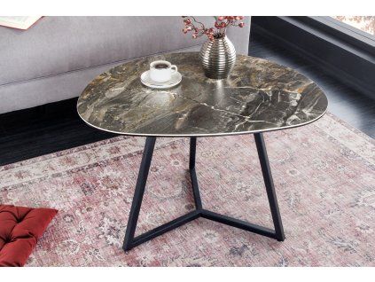 Designový stolek Discover 70 cm taupe sklokeramika