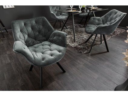 Designová otočná židle Dutch tmavě zelená