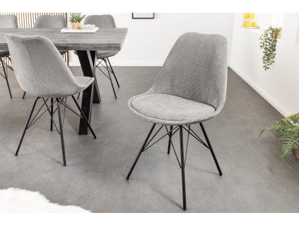 Designová židle Scandinavia šedý manšestr