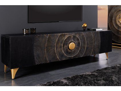 Orientální TV stolek Golden Sunset 180 cm černý