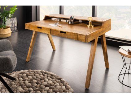 Masivní psací stůl Monsoon Mango 120cm se sekretářem