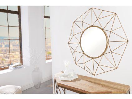 Moderní nástěnné zrcadlo Diamond 90cm mosaz
