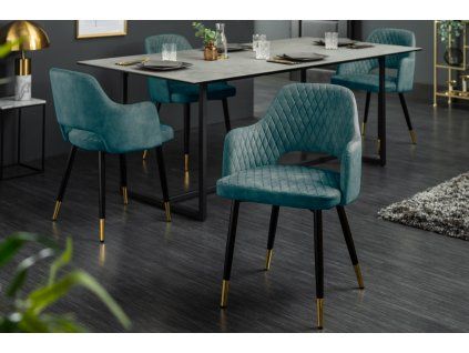 Designová židle Patty petrolejový samet