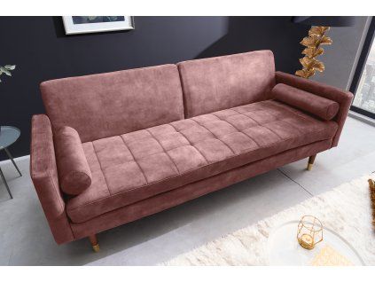 Stylová rozkládací sedačka Lazzy starorůžová