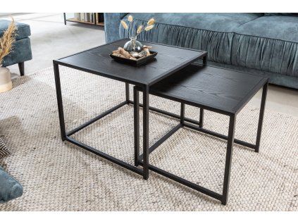 Stylový set 2 stolků Europe Slim 50 cm černý