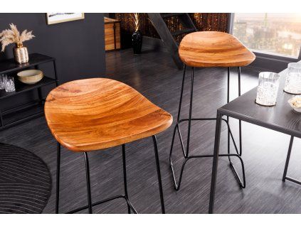 Designová barová židle Mammut akácie