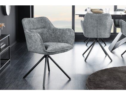 Designová otočná židle Verona šedá