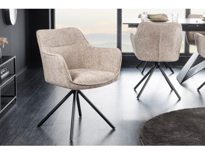 Designová otočná židle Verona béžová
