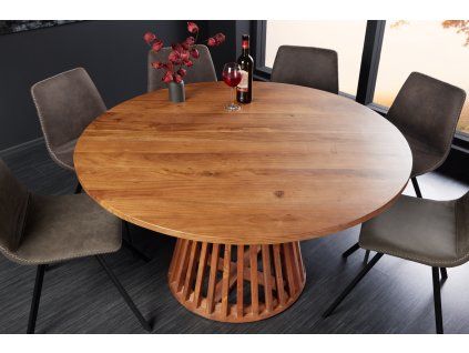 Designový kulatý jídelní stůl Maison 130cm akácie