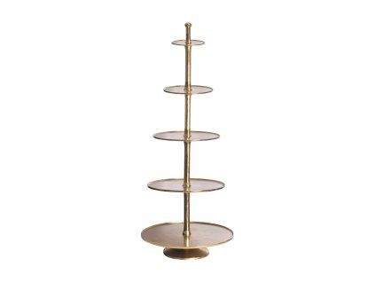 Luxusní servírovací podnos Abstract 150cm 5-patrový zlatý