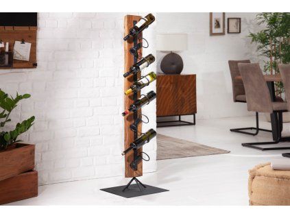 Stylový stojan na víno Barracuda 140cm teak pro 8 lahví