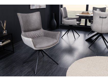 Designová otočná židle Alpine šedá světle šedá