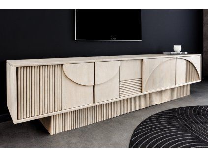 Designový TV stolek Circle Deco 200cm mango bílé