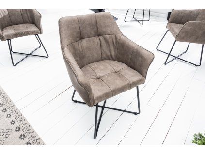 Designová židle Lone taupe područky