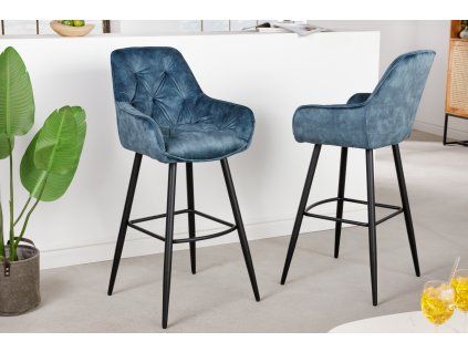 Designová barová židle Milla modrá