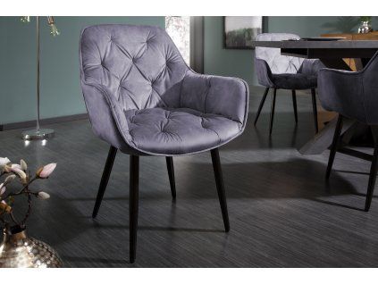 Designová židle Milla šedý samet