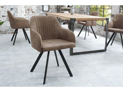 Designová židle Lucca taupe područky