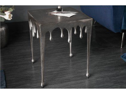 Příruční stolek Drop S 44 cm kovový stříbrný minimalistický design