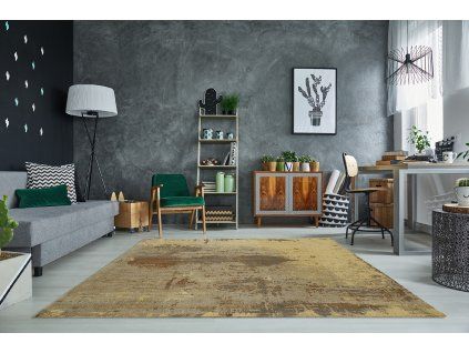 Moderní koberec rozměru 240x160cm, odstín žlutá/písková.