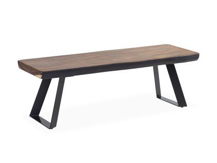 Industriální lavice Suar 126cm dřevo/kov