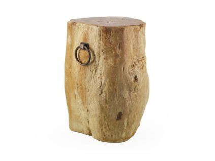 Taburet Raiz 45 cm masivní teak přírodní organický design