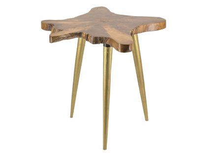 Příruční stolek Gold Root 60 cm zlatý design