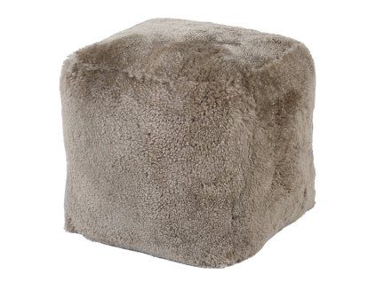 Elegantní taburet z ovčí vlny 50 cm