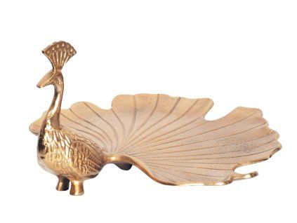 Moderní mísa  Peacock v odstínu zlaté barvy
