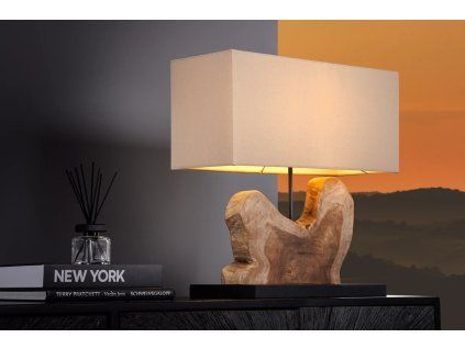 Lampa z masivního teakového dřeva