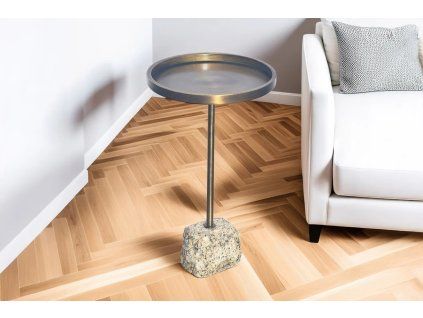 Odkládací stolek Truful 60 cm masivní dřevo kov
