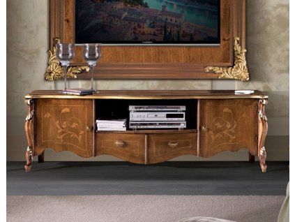 Luxusní klasický TV stolek Rose 187 cm masiv