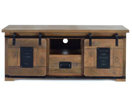 Industriální TV stolek Jupiter 130 cm mango