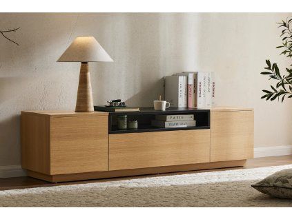 Moderní designový TV stolek Syrakus 160 cm Natural Black