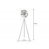 Industriální stojací lampa Studio 145cm černá/stříbrná