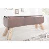 Stylová lavice Bock II 120cm brown kůže