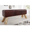 Stylová lavice Bock II 120cm brown kůže