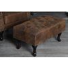 Luxusní taburet Chesterfield hnědý